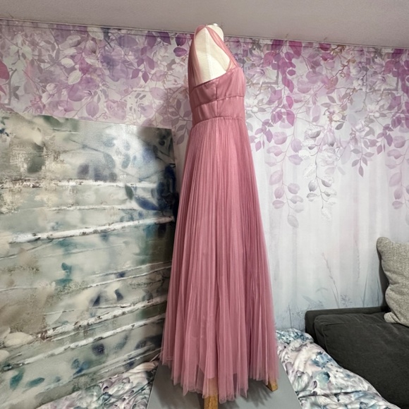 ASOS Tulle Maxi Dress Rose Pink Size 6 - Picture 2 of 7